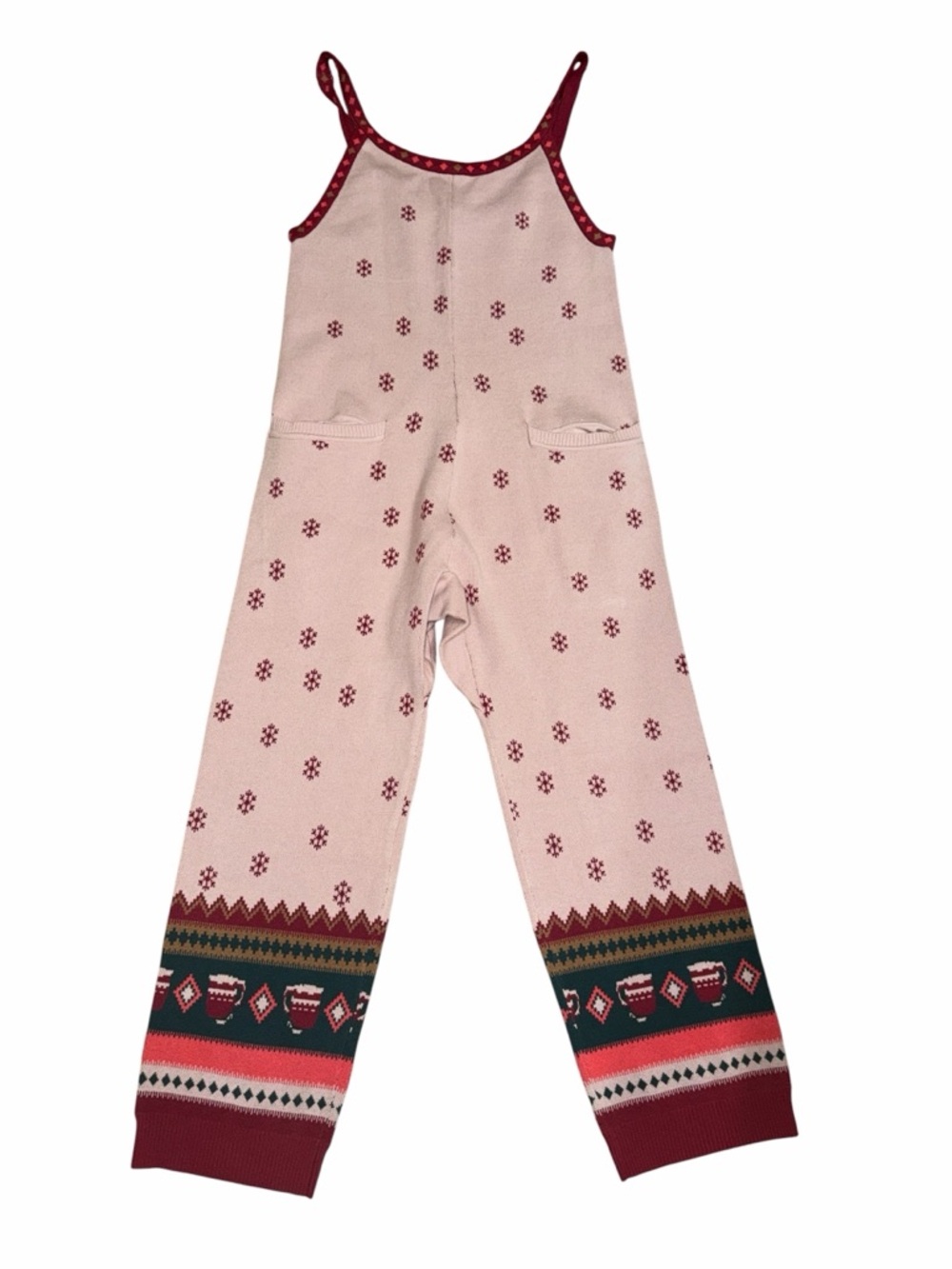 Free people Intimately Pink Sweater Stretchy Jumpsuit(Size XS)